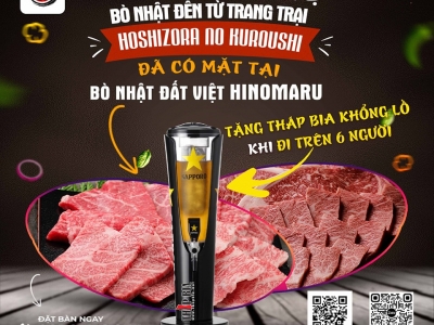 THƯỞNG THỨC LẨU BÒ CÓ NGAY THÁP BIA MIỄN PHÍ TẠI BÒ NHẬT ĐẤT VIỆT HINOMARU