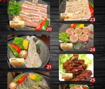 Thịt heo, tôm, mực, gà